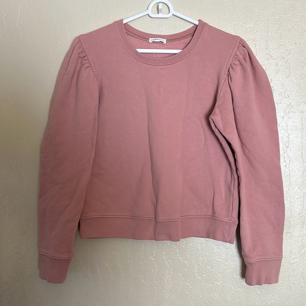 A.L.C. Womens Long Sleeves Crew Neck Sweatshirt Pink Cotton Size Small
